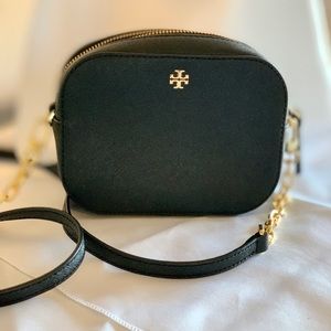 Tory Burch Black Leather Crossbody Bag - Small